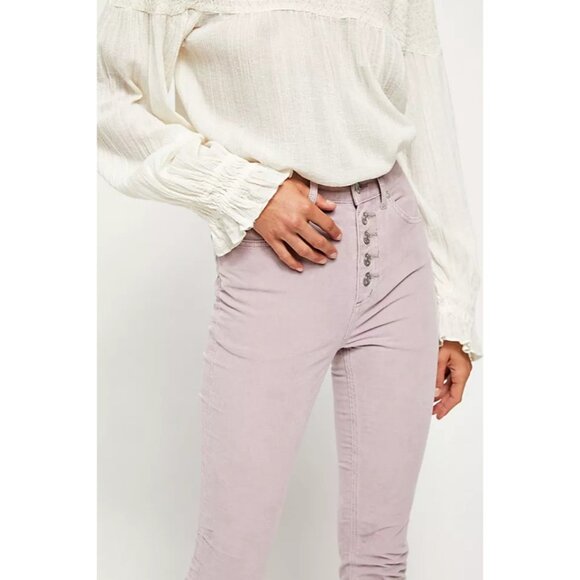 Free People We The Free Sun Chaser Skinny Corduroy Button-Fly Pants Lavender 29 - Picture 15 of 16
